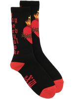 SAINT MXXXXXX heart-motif cotton-blend socks - Noir