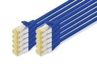 Digitus DK-1644-A-0025-B-10 RJ45 Netwerkkabel, patchkabel CAT 6A S/FTP 0.25 m Blauw 1 stuk(s) - thumbnail