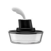 Alessi Shipshape Houder van thermoplastische hars, zwart, met spatel van roestvrij staal, zwart, 3,5 x 16 x 10 cm