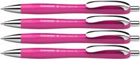 Schneider 132554 Slider Rave XB balpen (gelimiteerde speciale editie in power pink, Made in Germany) 4 stuks, schrijfkleur: blauw
