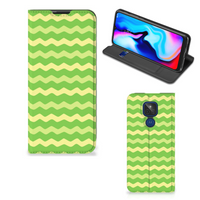 Motorola Moto G9 Play Hoesje met Magneet Waves Green - thumbnail