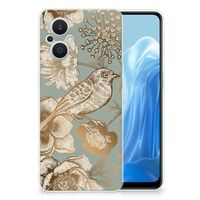 TPU Case voor OPPO Reno8 Lite Vintage Bird Flowers