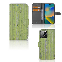 iPhone 14 Pro Max Book Style Case Green Wood - thumbnail