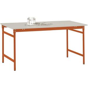 Manuflex BB3031.2001 Bijzettafel basis stationair met melamine tafelblad in roodoranje RAL 2001, bxdxh: 1250 x 600 x 780 mm Rood-oranje (RAL 2001)