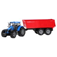 Tractor blauw + bakwagen Jolly Vroom - thumbnail