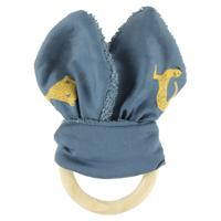 Trixie bijtring Whippy Weasel junior 17 cm katoen blauw/geel