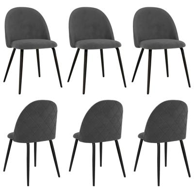vidaXL Eetkamerstoelen 6 st stof grijs