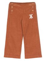 The Animals Observatory pantalon en velours côtelé à patch logo - Marron