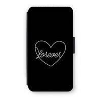 Forever heart black: iPhone XS Flip Hoesje - thumbnail