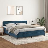 vidaXL Boxspringbed met matras, donkerblauw, 180 x 200 cm