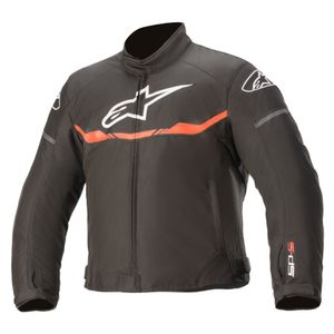 ALPINESTARS Youth T-SPS Waterproof Jacket, Kinder motorjas, Zwart-Rood Fluo