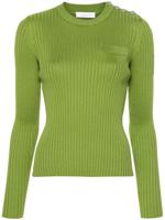 Rabanne Ribgebreide polotop met ronde hals - Groen