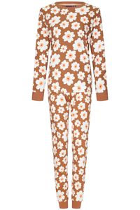 Bruine pyjama bloemen Jenna