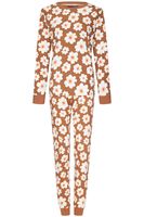 Bruine pyjama bloemen Jenna - thumbnail