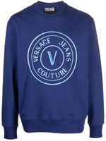 Versace Jeans Couture sweat en coton à logo brodé - Bleu