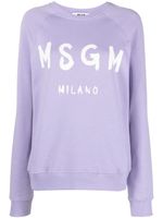 MSGM sweat en coton à logo imprimé - Violet - thumbnail