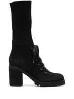 Le Silla bottines St. Moritz 90mm en daim - Noir