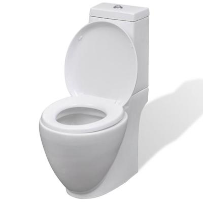 vidaXL Toilet rond afvoer onder keramiek wit vidaXL Toilet rond afvoer onder keramiek wit
