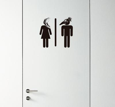 Toiletdeur sticker Bitelchus man en vrouw