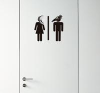Toiletdeur sticker Bitelchus man en vrouw