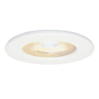 Nola LED inbouwspot - Lage inbouwdiepte (49mm) - 5 Watt 480 lumen - 2700K warm wit - Dimbaar - Rond - IP65 waterdicht voor binnen, buiten en badkamer - Wit