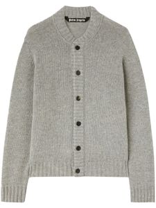 Palm Angels curved-logo wool-blend cardigan - Gris