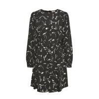 VERO MODA CURVE A-lijn jurk VMODEA NELLIE van gerecycled polyester zwart/wit