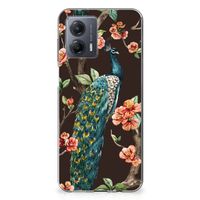 Motorola Moto G53 TPU Hoesje Pauw met Bloemen