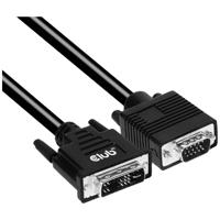 club3D CAC-1243 DVI-kabel DVI / VGA Aansluitkabel DVI-I 24+5-polige stekker, VGA-stekker 15-polig 3.00 m Zwart