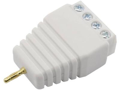 Conrad Components Laboratoriumstekker Stekker, recht Stift-Ø: 4 mm Wit 1 stuk(s)