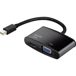 Renkforce RF-4210674 DisplayPort / HDMI / VGA Adapter [1x Mini-DisplayPort stekker - 1x HDMI-bus, VGA-bus] Zwart 15.00 cm