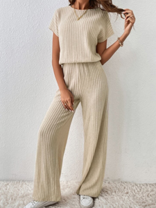 Casual Plain Loose Two-Piece Set