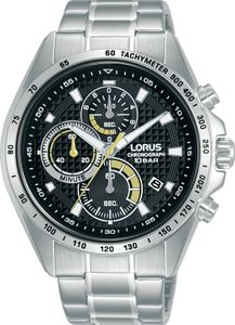 Lorus RM351HX9 Horloge Chronograaf staal zilverkleurig-zwart 44 mm