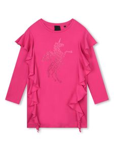 Givenchy Kids robe volantée à logo imprimé - Rose