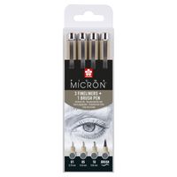 Fineliner Sakura Pigma Micron koelgrijs set 4 maten - thumbnail