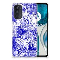 Silicone Back Case Motorola Moto G52/G82 Angel Skull Blauw - thumbnail