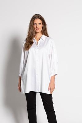 Ulla Popken Blouse, oversized, wijde 3/4 mouwen, lange zijsplitten - Grote Maten