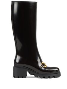 Gucci bottes à détails de mors - Noir