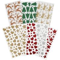 Creotime glitterstickers kerst 8 vellen 203 stuks