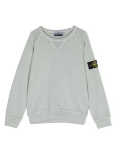 Stone Island Junior sweat en coton à patch Compass - Bleu