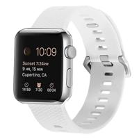By Qubix - Siliconen bandje met motief - Wit - Compatible met Apple Watch 38mm / 40mm / 41mm / 42mm - Compatible Apple watch bandjes