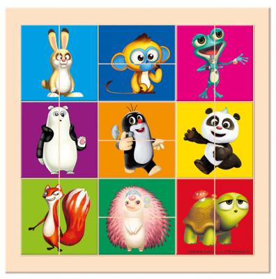 Bino legpuzzel Little Mole & Panda junior 20 cm hout 18 delig