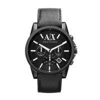 Horlogeband Armani Exchange AX2098 Leder Zwart 22mm - thumbnail