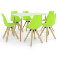 vidaXL 7-delige Eethoek groen