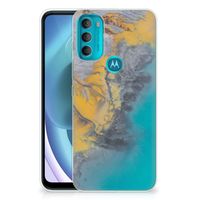 Motorola Moto G71 5G TPU Siliconen Hoesje Marble Blue Gold - thumbnail