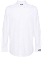 Moschino chemise en coton à logo brodé - Blanc