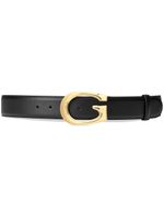 Gucci ceinture en cuir à boucle G - Noir