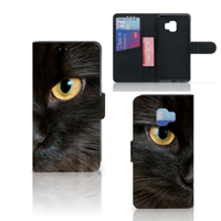 Samsung Galaxy J2 Core Telefoonhoesje met Pasjes Zwarte Kat