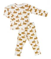 Trixie pyjama Cheetah lang junior katoen wit maat 10 jaar