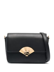 Karl Lagerfeld sac à bandoulière Signature Fan en cuir - Noir